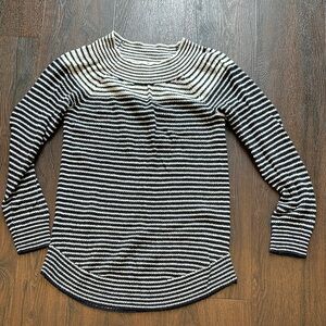 Loft Striped Black and White Sweater